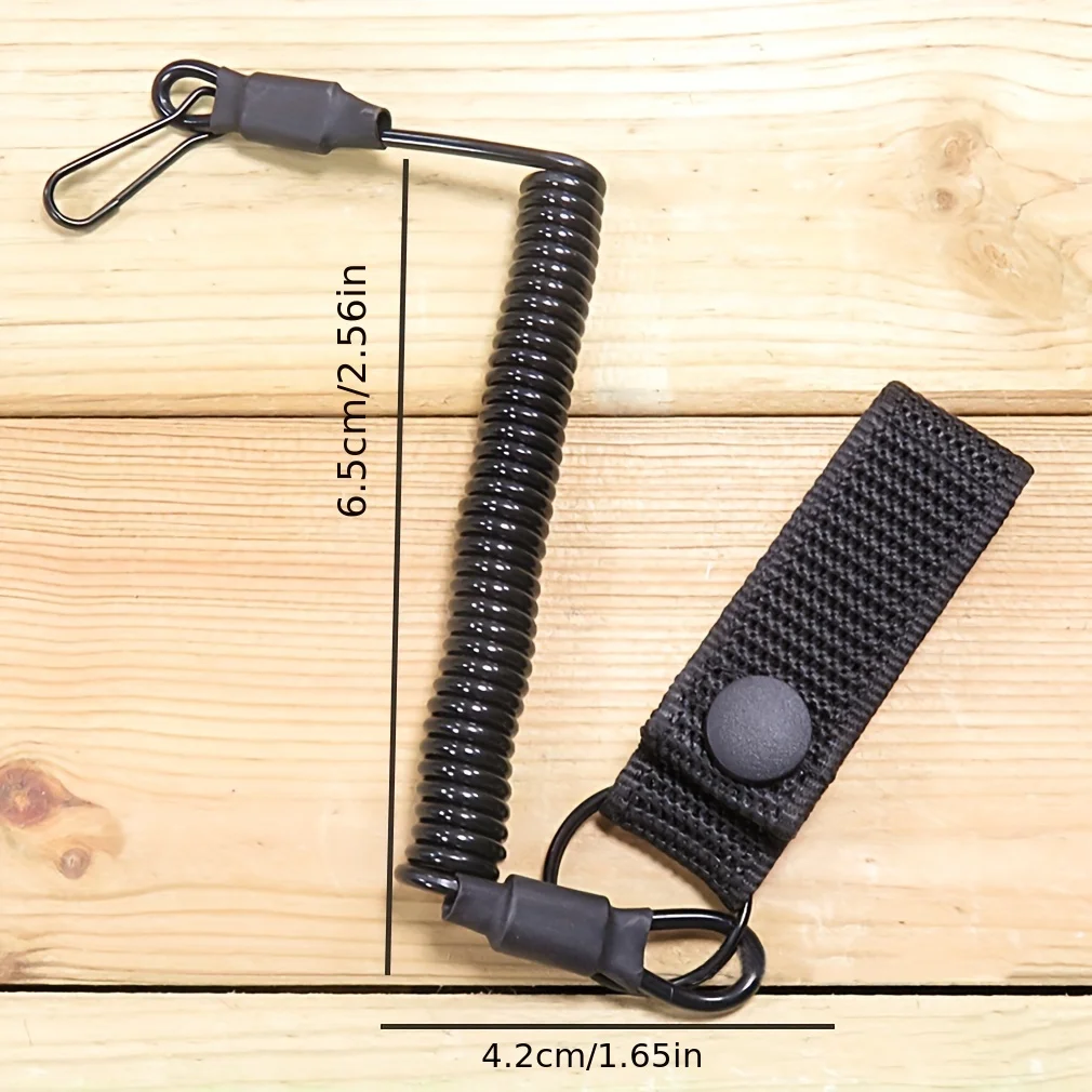 Cordón elástico táctico antipérdida, antirrobo, antircorte, resorte militar, cinturón de seguridad, cuerda para pistola, llavero, accesorios para linterna