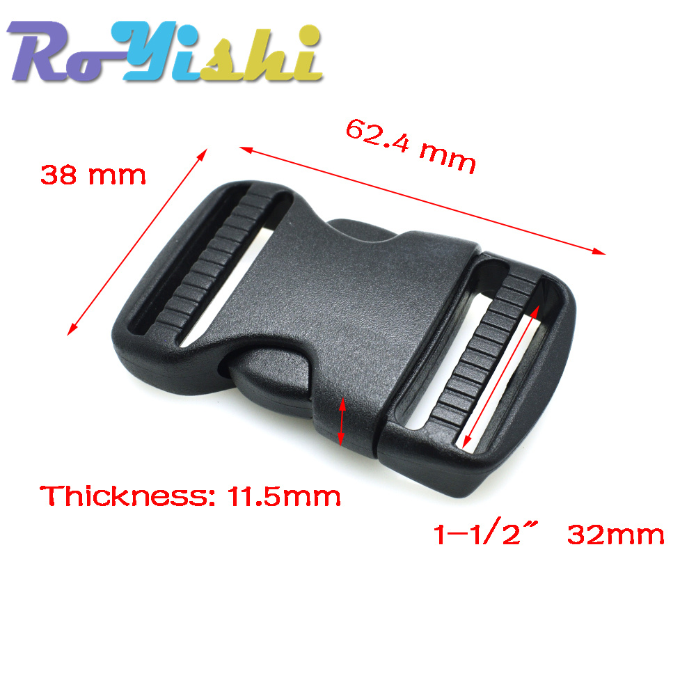 2 unids/pack 20 ~ 50mm Hardware de plástico doble ajustable hebillas de Liberación lateral Molle Tatical mochila cinturón bolsa piezas correa correas