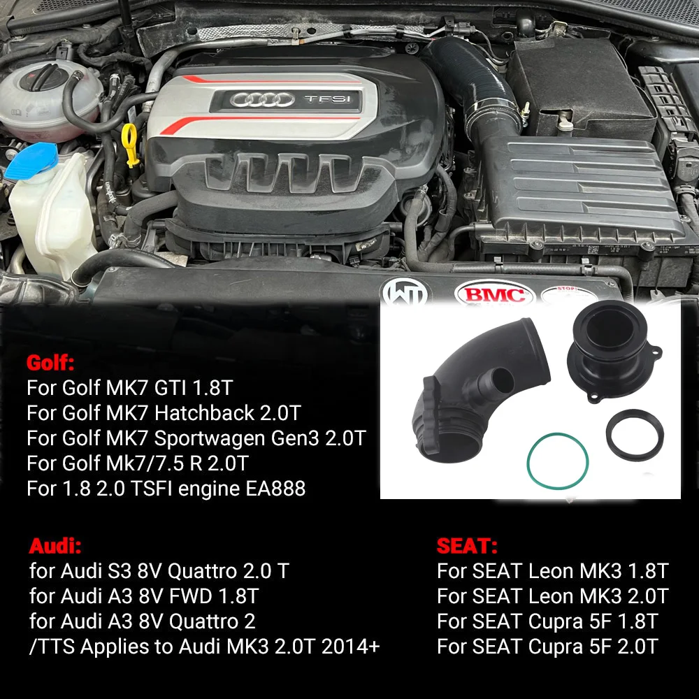 Car Turbo Inlet Outlet Upgrade Pipes Tubes Turbo Muffler Delete For Golf 7 Audi A3 8V S3 S1 TT Leon EA888 Gen3 1.8