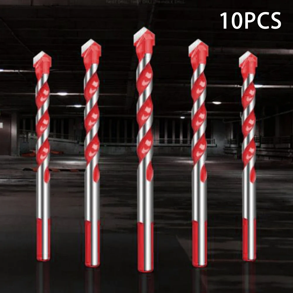 10 pçs 6mm brocas de carboneto multifuncional triangular brocas para vidro cerâmica telha concreto tijolo metal madeira buraco abridor