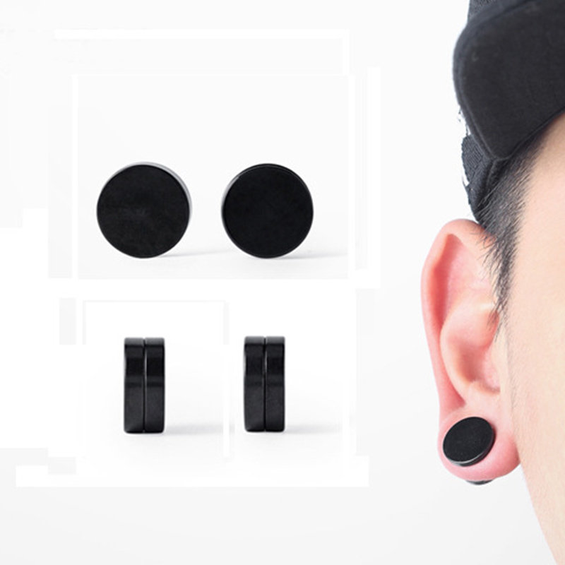 1 par moda clipe magnético orelha parafuso prisioneiro não piercing brincos falsos presente para homens mulheres jóias