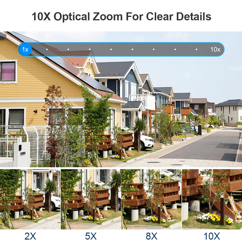 LS VISION 20MP Wifi Surveillance Camera 10X Zoom 4*Screens Outdoor Wireless Security Cameras 10k Human Detection Auto Tracking