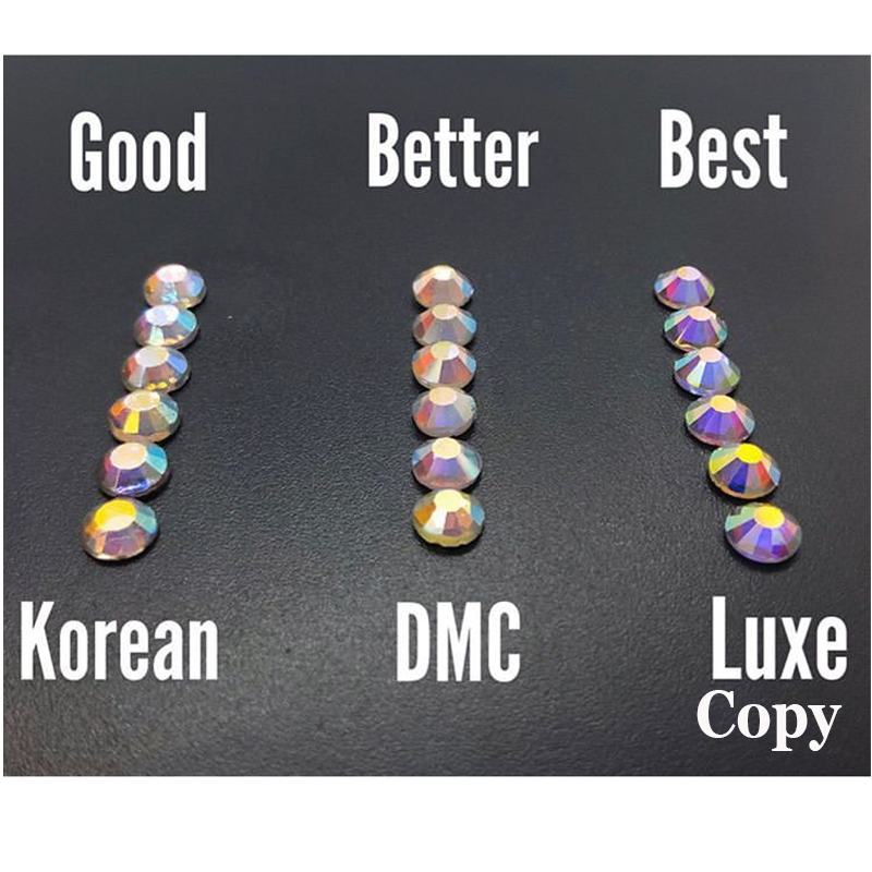 SS6-SS30 Nóng Sửa Đá Pha Lê Lấp Lánh Kính Strass Hotfix Sắt Trên Ren Đá Cho Quần Áo May Trang Trí