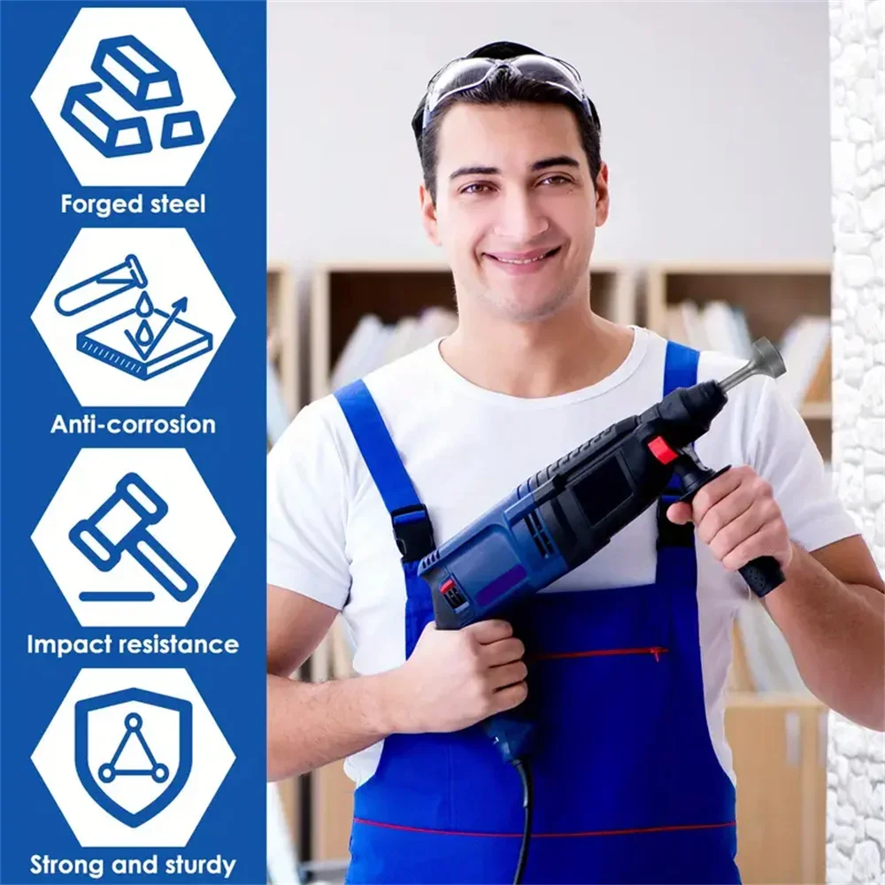 1 conjunto de driver de haste de aterramento, 85mm, aço resistente, resistente ao desgaste, ampla compatibilidade, soquete de brocas de haste de aterramento para rotar