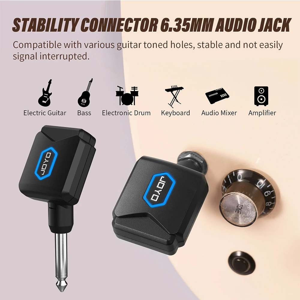JOYO JW-06 Wireless Guitar System 5.8GHz Digital Wireless Guitar Transmitter and Receiver with Portable Charging Case