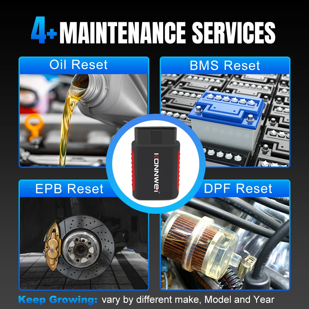 KONNWEI Auto Obd Volledige Systeem Scanner Bluetooth Verbinding KDIAG App Clear Fault Codes Onderhoud Reset Auto Obd2 Diagnostic Tool