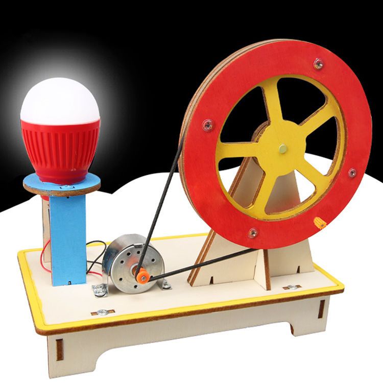 Generador de manivela para estudiantes, ciencia y tecnología, Material artesanal hecho a mano para niños, Color aleatorio