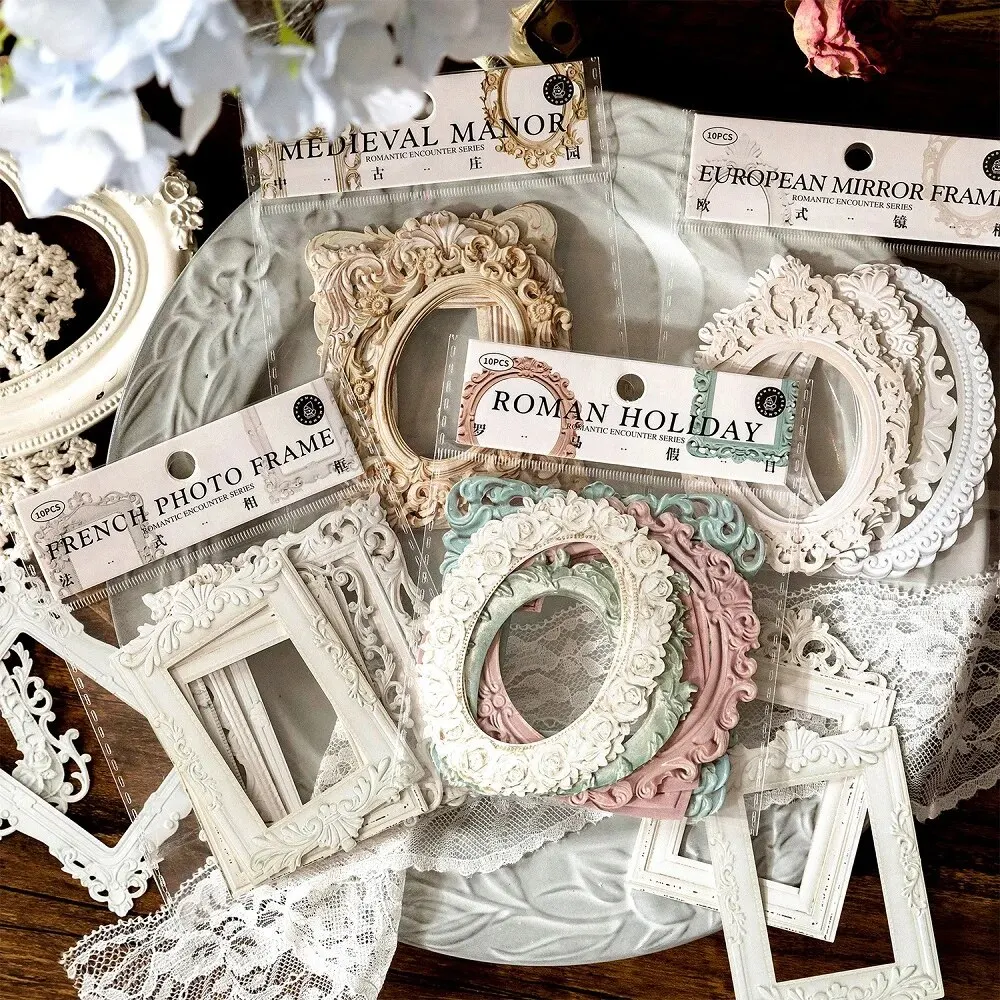 Mr.Paper 10 fogli/set, cartoncino con design a rilievo cavo, modellazione architettonica europea, stile retrò, materiali creativi fai da te