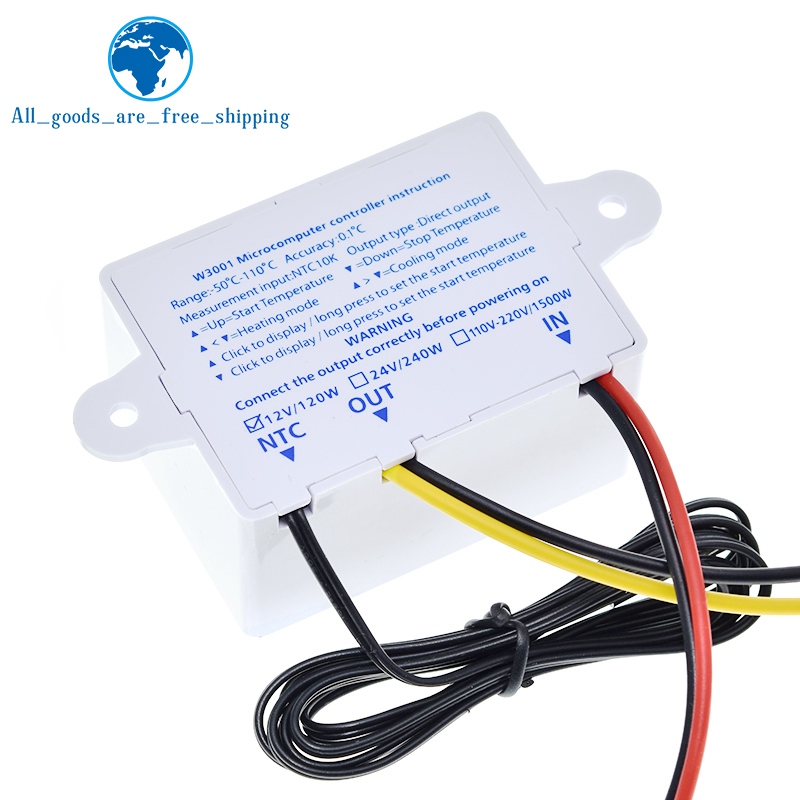 TZT W3001 Digital Control Temperature Microcomputer Thermostat Switch Thermometer New Thermoregulator 12/24/220V