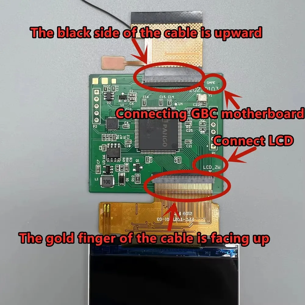 Original Size New 2.45 GBC IPS high Brightness LCD Screen for Nintendo Gameboy Color GBC LCD.No Need To Cut The Shell