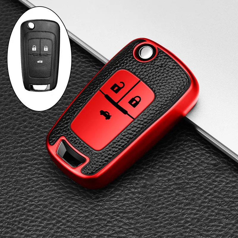 Funda de cuero TPU con 3/4 botones para llave de coche, carcasa Fob para Chevrolet Cruze Aveo Camaro Epica Lova Sail Spark Opel Astra Corsa