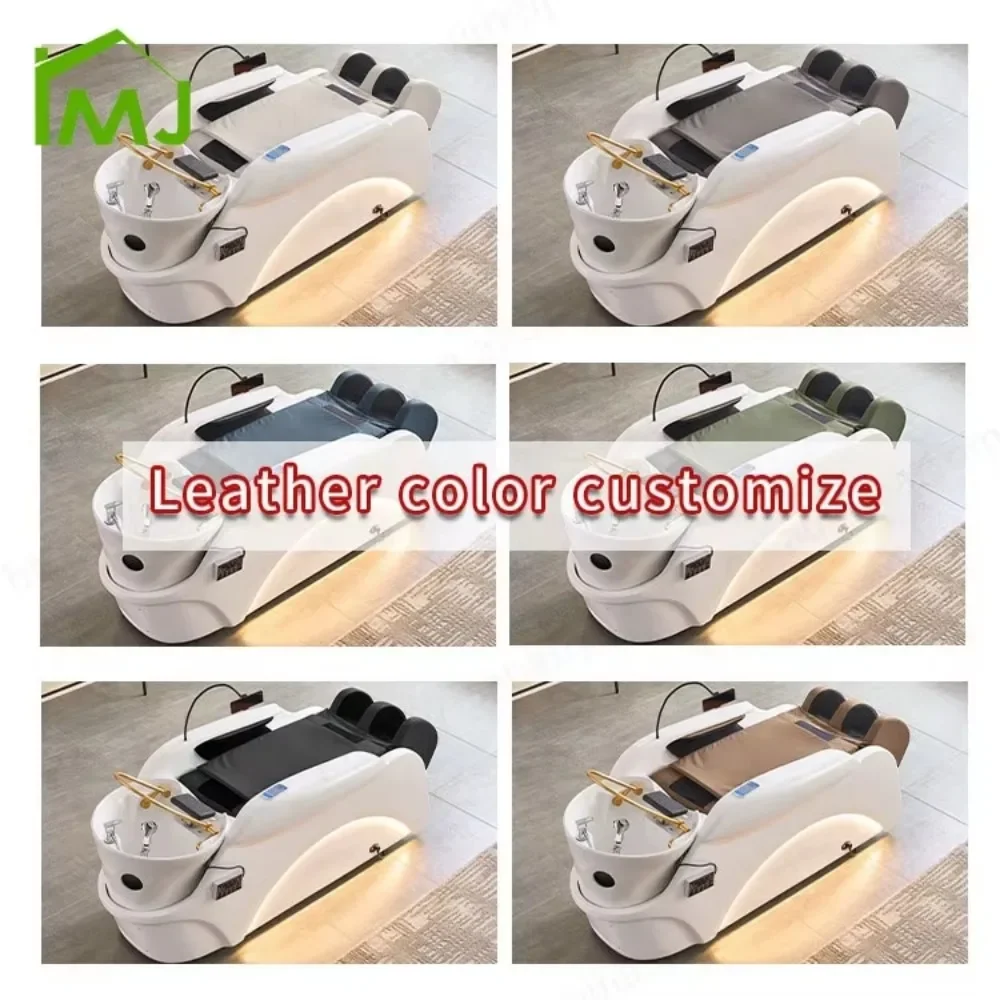 Factory Custom Haarwaskop Spa Salonstoel Elektrisch Massage Shampoo Bed voor Schoonheidssalon Salon Apparatuur Meubilair