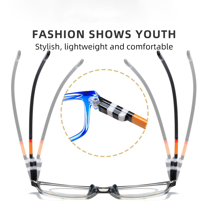 Nouvelle mode impression anti-bleu presbyte lunettes printemps jambe presbyte lunettes HD presbyte lunettes pour personnes âgées