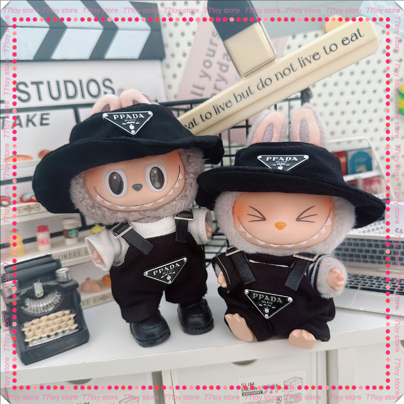 Первые и второе поколение Labubu, только продается 17 см, аксессуары для праздничной одежды с перевернутым треугольником, модная спецодежда