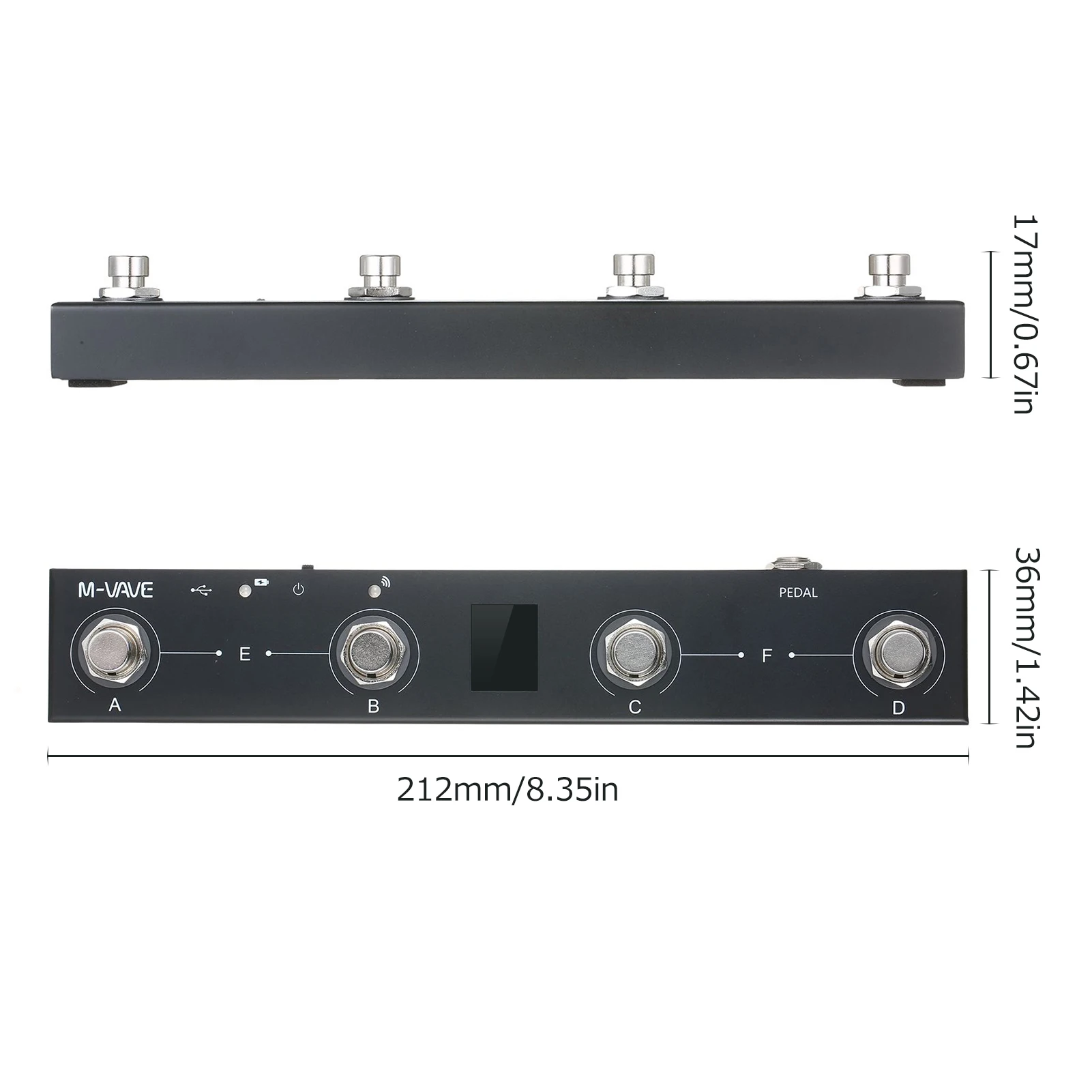 Controlador MIDI de Chocolate M-VAVE BT recargable 4 botones controlador MIDI Pedal Control de aplicación con sistema de transmisión inalámbrico