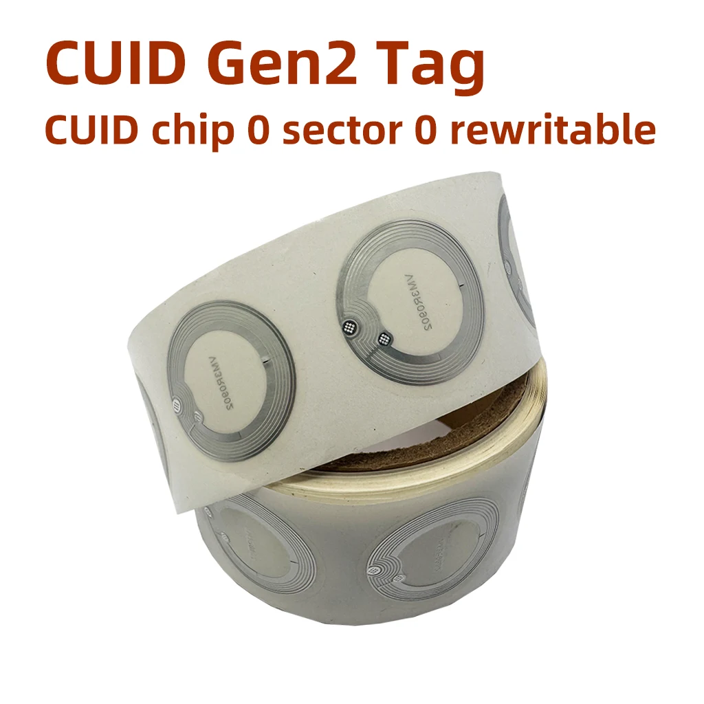 CUID Gen2 Electronic tag 13.56mhz Changeable S50 1K RFID  Wet Inlay Sector 0 Block 0 UID Rewritable cuid Anti metal Stickers