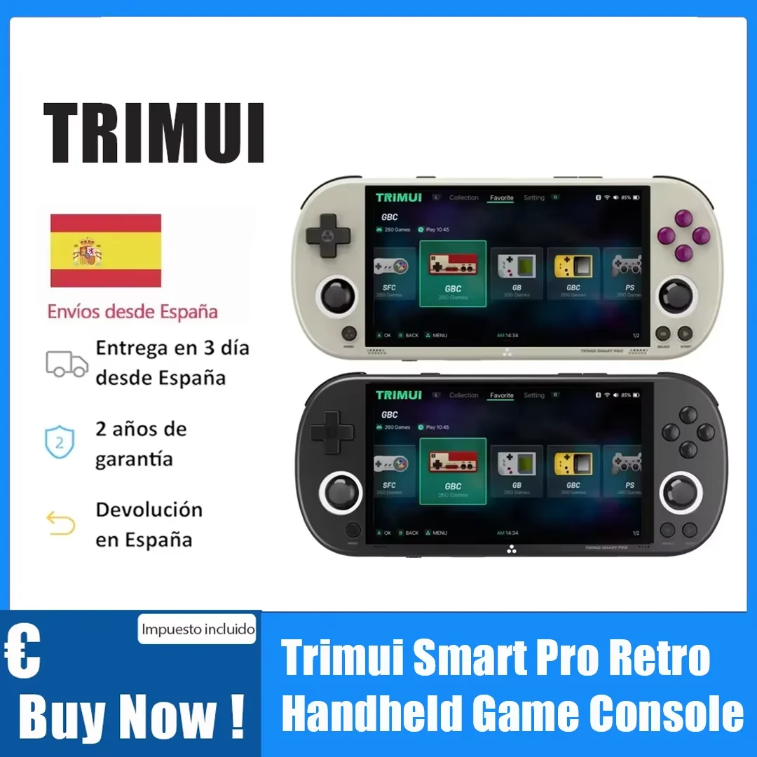 Trimui Smart Pro Console di gioco portatile Schermo IPS da 4.96'' Console per videogiochi Sistema Linux Console per videogiochi retrò Regali di compleanno