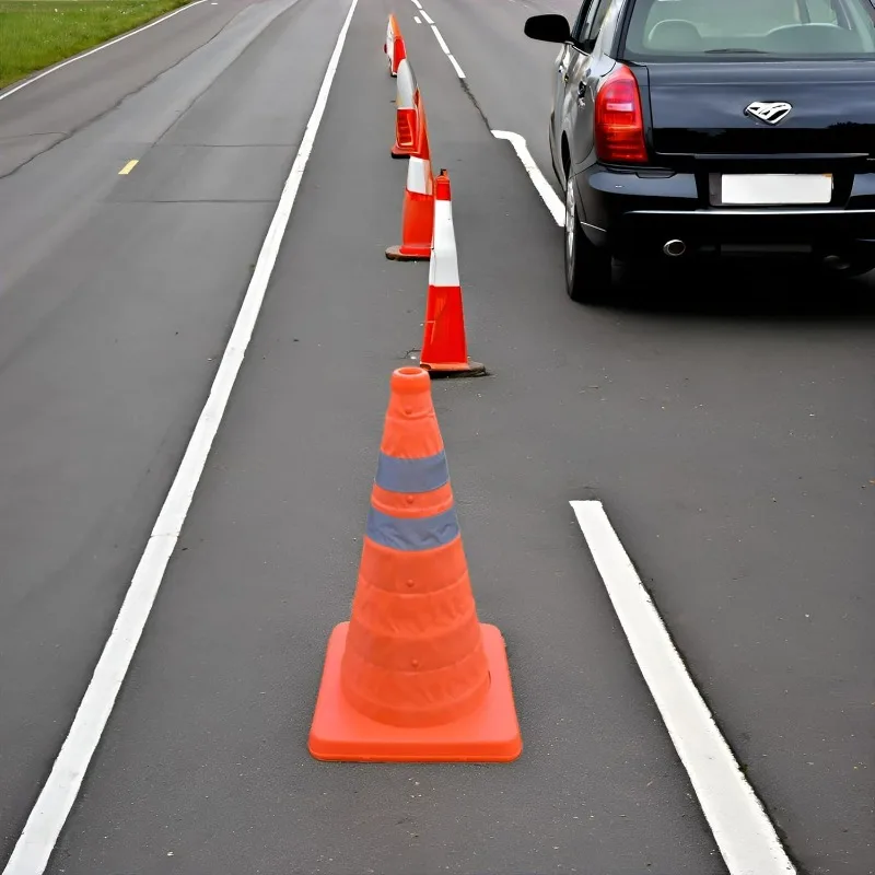 ​​18" Collapsible Traffic Cone​​ – Reflective Safety Cone for Work Zone & Roadside, Pop-Up Emergency Barrier  Traffic Cone
