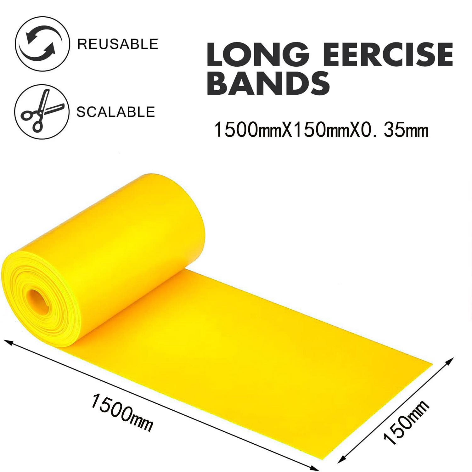 Banda de resistencia para Yoga, Pilates, bandas elásticas de entrenamiento largo para fisioterapia, banda elástica de ejercicio de fuerza para gimnasio en casa y parte inferior del cuerpo