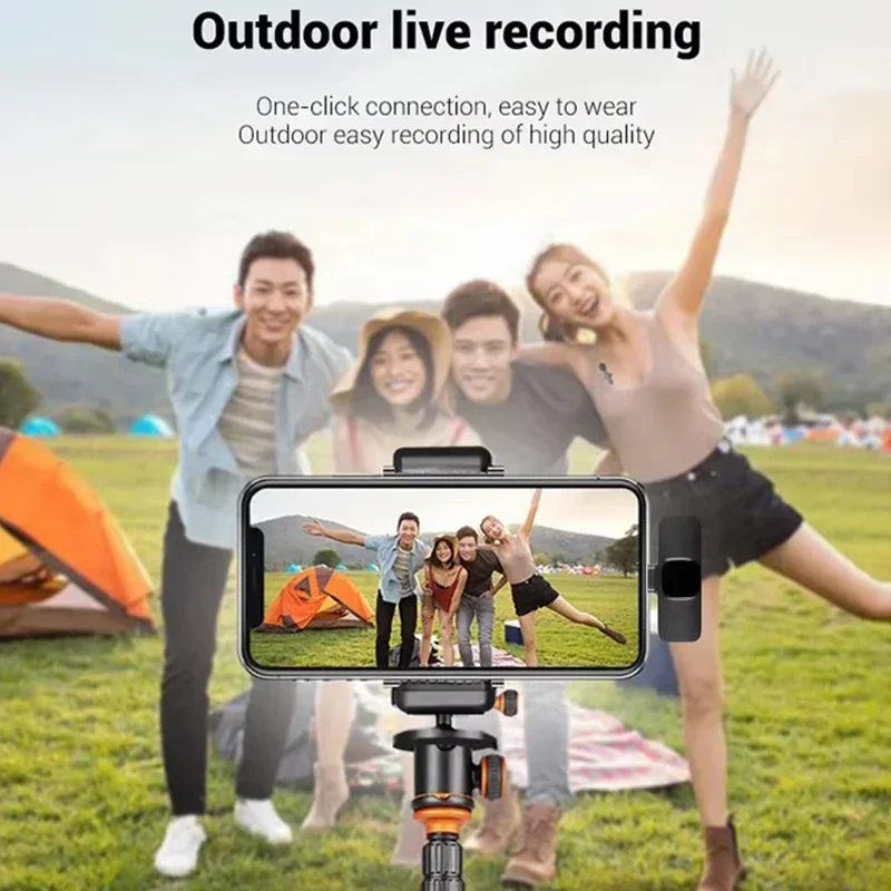 Wireless Lavalier-mikrofon Tragbare Audio Video Aufnahme Mini Mic Für iPhone Android Live Broadcast Gaming Telefon Mit Empfangen