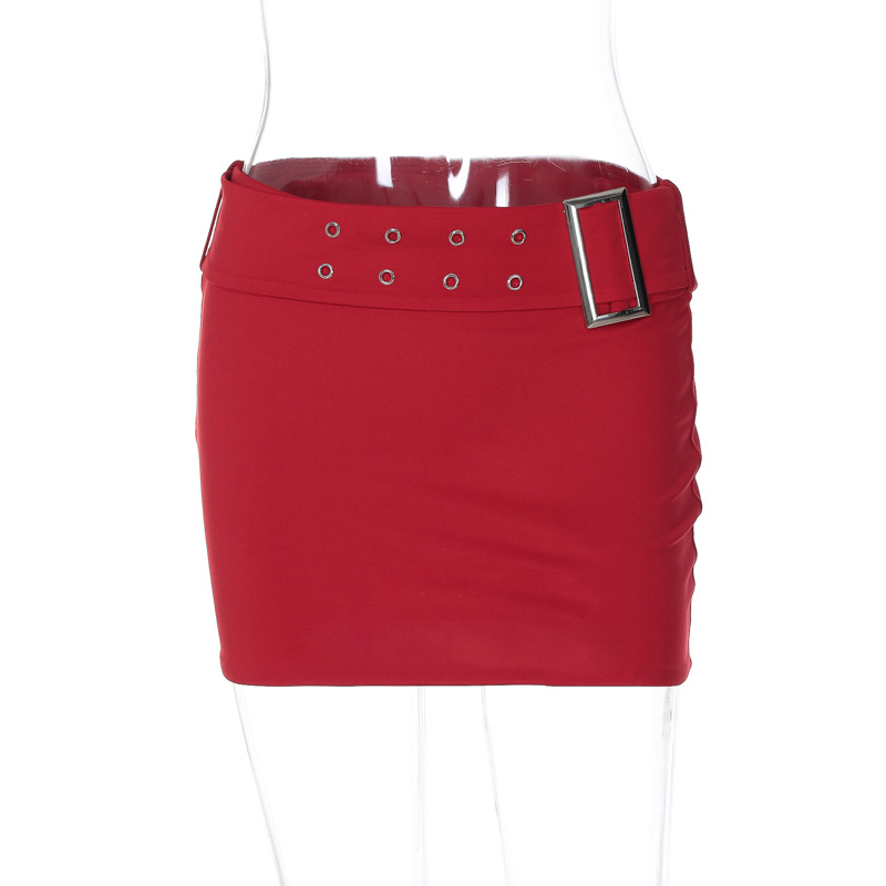 Schicke, figurbetonte Miniröcke für Damen, klassisch, niedrige Taille, einfarbig, Röcke mit Gürtel, kurze Party-Club-Röcke, Sommer-E-Mädchen-Kleidung