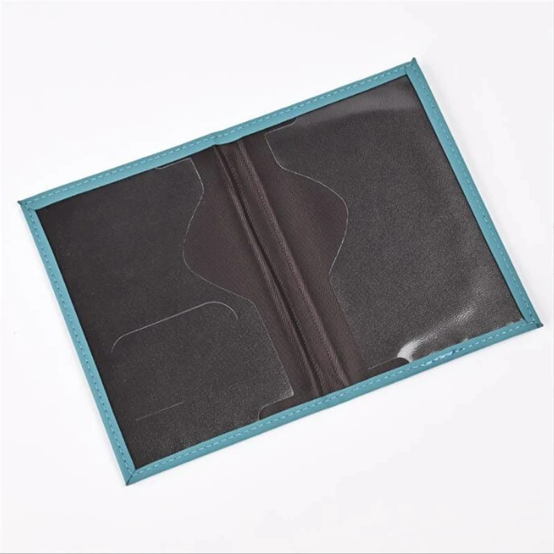 Porta pasaporte de cuero para hombre, bolsa para documentos de viaje de negocios, funda para pasaporte, bolso portátil para mujer, tarjetero de visita de PU
