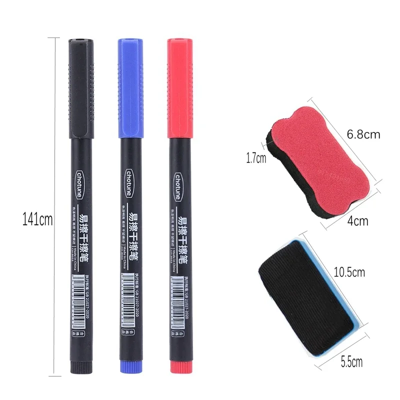 8pcs Erasable ปากกาไวท์บอร์ด 0.5 มม.จุดสีดํา/สีฟ้า/สีแดงหมึกกระดานดํา MARKER โรงเรียนสํานักงานศิลปะการเขียนเครื่องเขียน