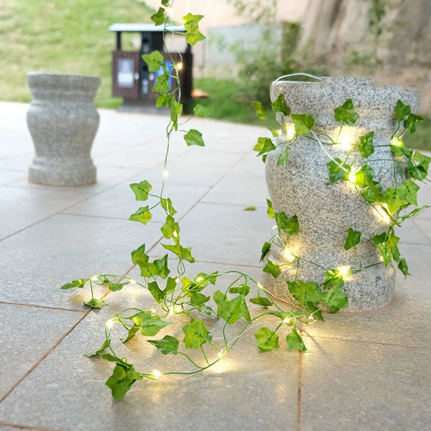 Artificial Vine Fairy Lights Flower Green Leaf String Battery Powered Easter Garland Light for Wedding Home Decor