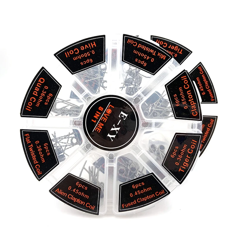8-in-1 vorgefertigte Spule Alien Clapton Hive Twisted Wire für DIY RDA RBA Cotton Bacon Heizdraht