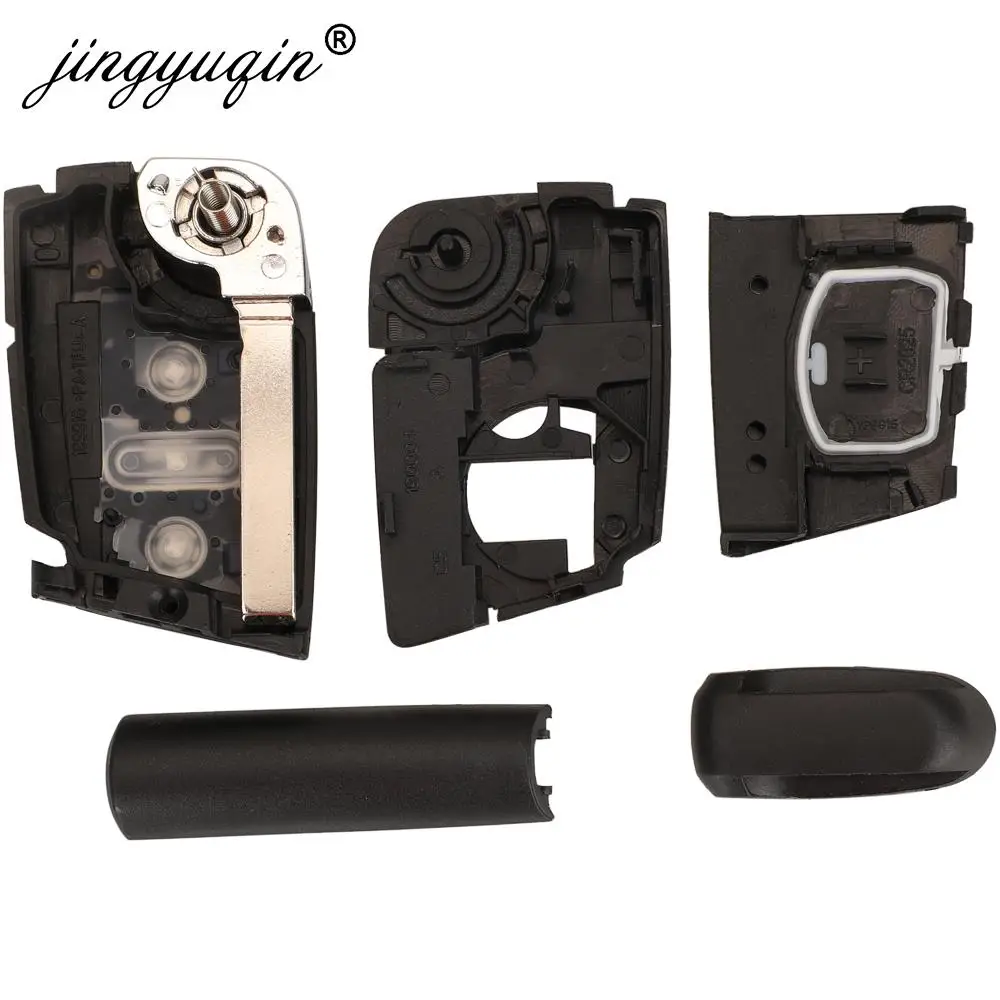 Jingyuqin capa original de chave dobrável com 3 botões, para golf 7 sportsvan gti mk7 skoda octavia a7, substituição de assento