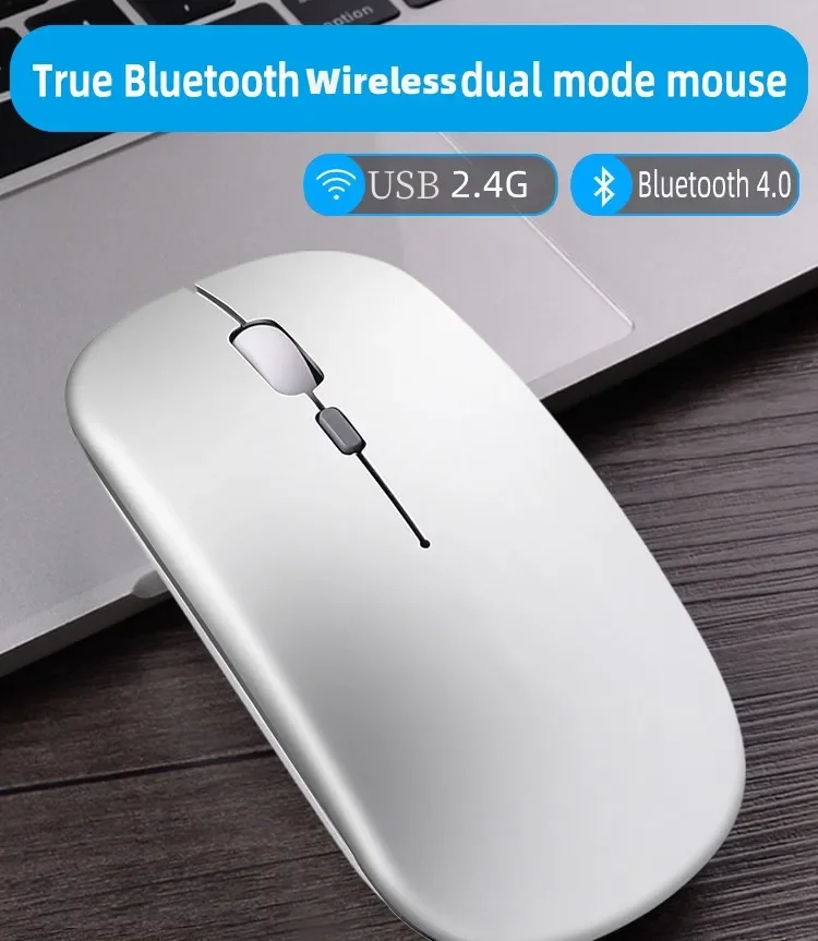Nuevo ratón inalámbrico Bluetooth, ratón óptico recargable USB para ordenador, portátil, PC, Macbook, ratón para juegos, Gamer, 2,4 GHz, 1600DPI