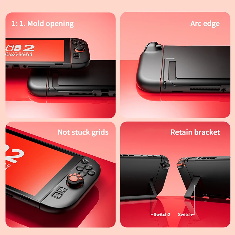 For nintendo switch2 protective case Switch2 Split type protective shell PUT IN dock gift tempered glass grip caps switch2 cover