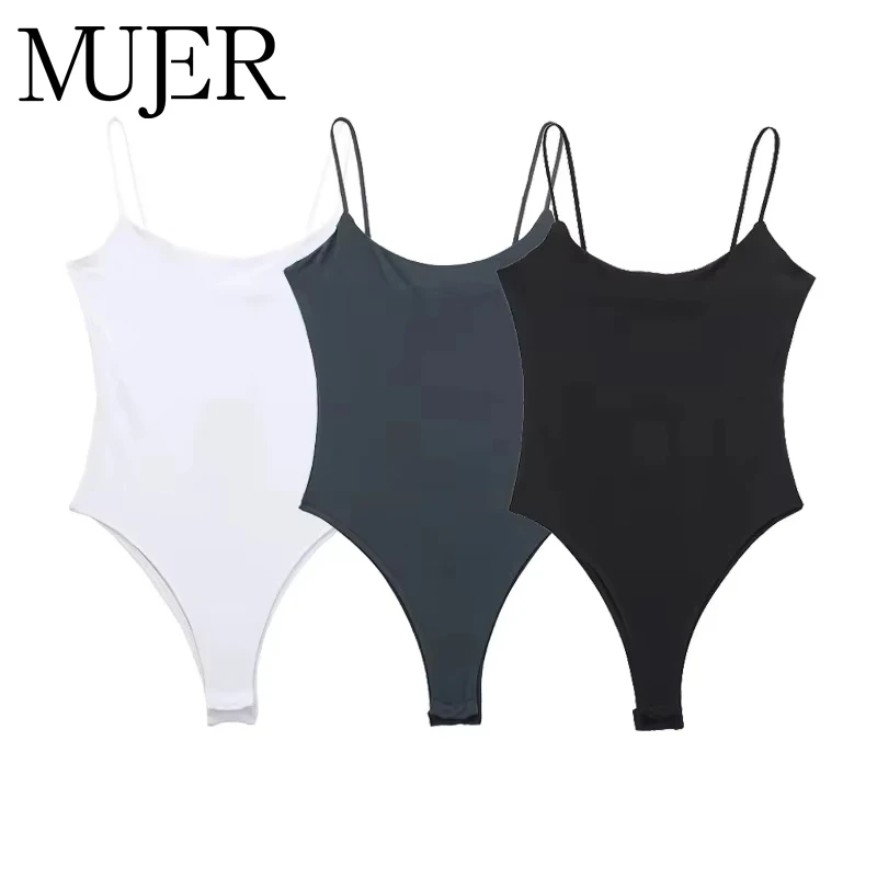 MUJER 2025 Body ajustado Sexy para mujer, mono blanco y negro con espalda descubierta, monos de una pieza para mujer, lencería Sexy