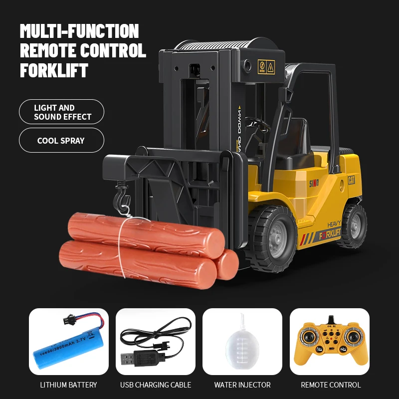 รถยกไฟฟ้า mobil RC รถเครนรถบังคับวิทยุรถบังคับวิทยุของเล่นสำหรับเด็กผู้ชาย kado ulang tahun