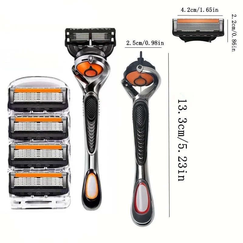 Razor Shaver for Men, Premium Shaving Shaver, 5-Layer Razor Face Beard Hair Comes with Replaceable Blades, 5-Layer Refills