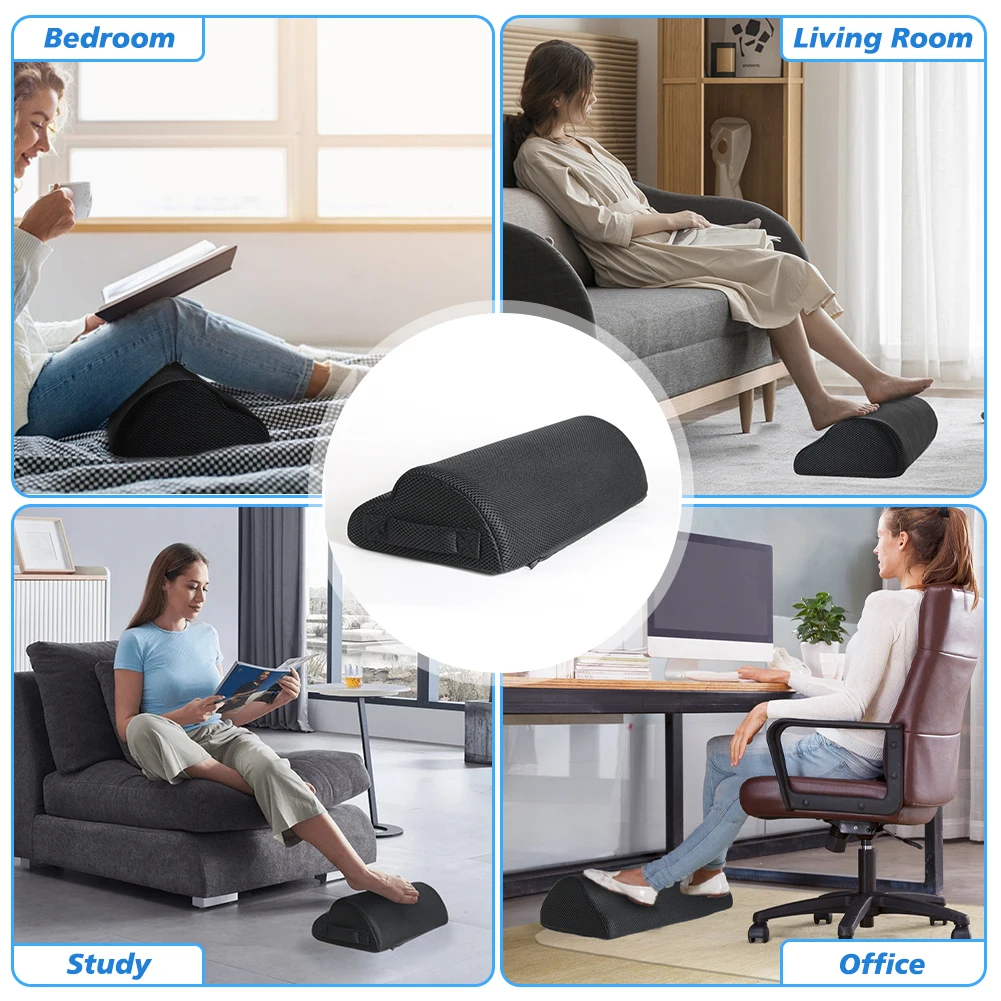 Sgabello per piedi da ufficio in memory foam e cuscino per l'elevation delle gambe del poggiapiedi sotto la scrivania per giochi e ufficio domestico