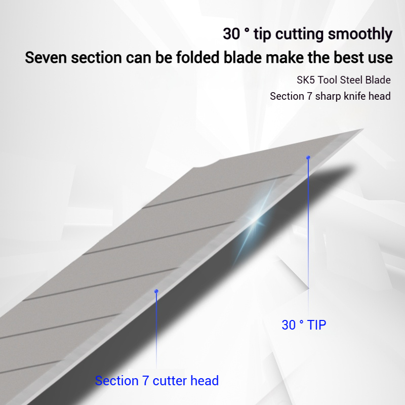 Cuchillo multiusos retráctil de acero inoxidable Deli con cuchillas a presión de 9 mm - Cortador de caja de herramientas de corte para uso en aficionados