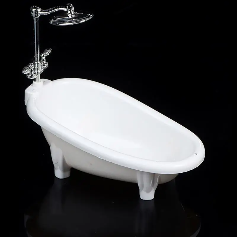 Muebles en miniatura para casa de muñecas, Mini bañera, modelo de juguete, accesorios de baño de simulación, juguete de decoración para casa de muñecas, 1/6