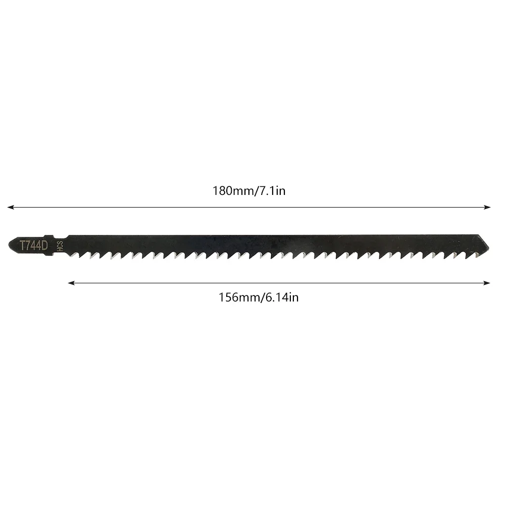 5Pcs 직소 블레이드 HCS T744D 빠른 절단을위한 지그 톱 블레이드 목재 플라스틱 빠른 절단을위한 직선 절단 T-생크 직소 블레이드