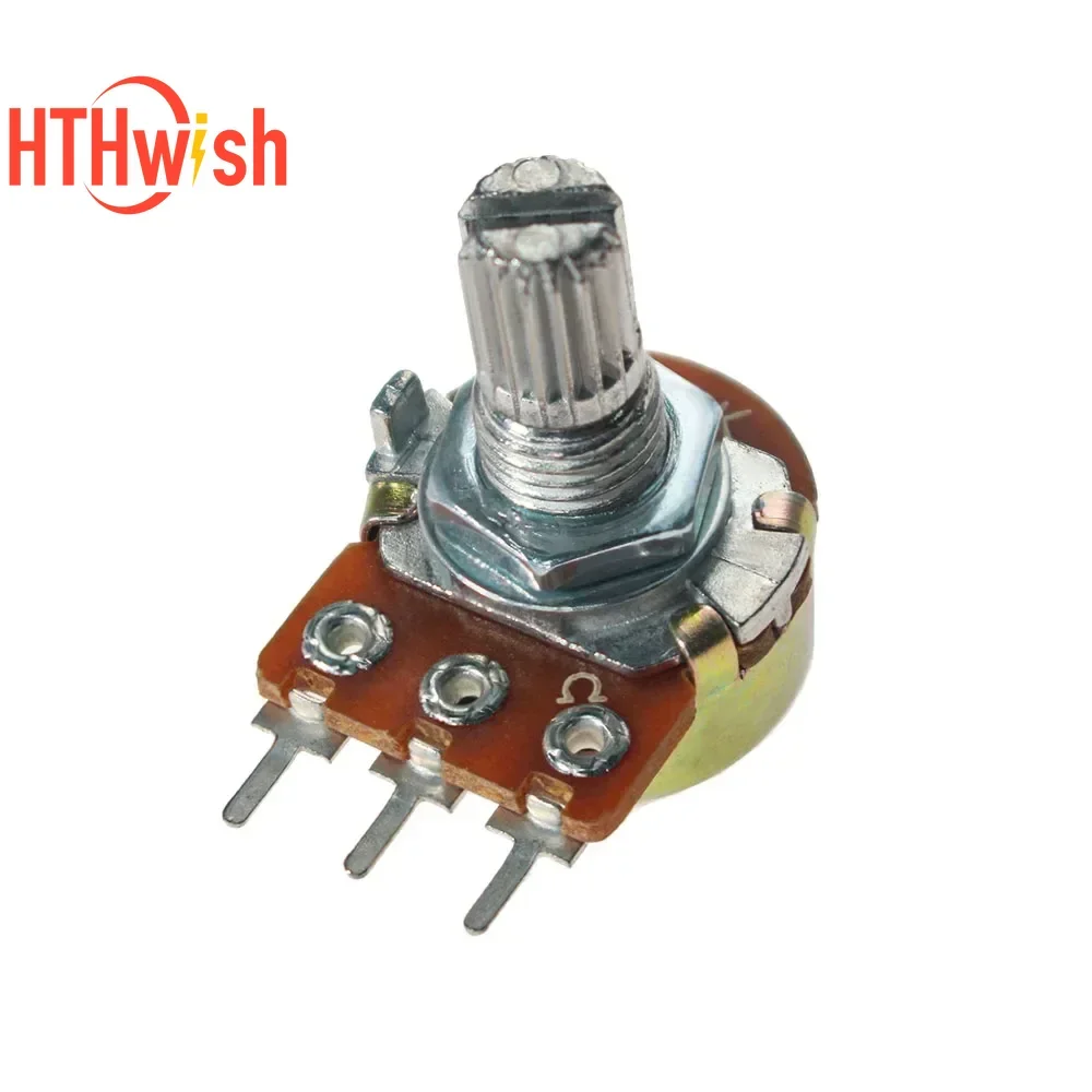 20PCS 15mm 3pin WH148 Linear Potentiometer mit Muttern und Unterlegscheiben Widerstand 1K 2K 5K 10K 20K 50K 100K 250K 1M Potentiometer Kit