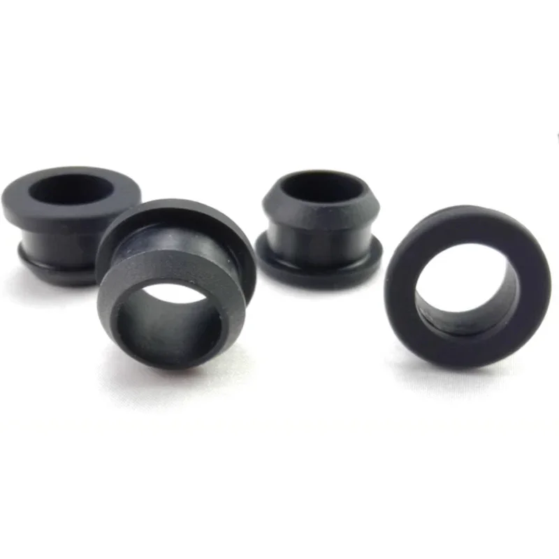 Black Silicone Rubber Snap-on Grommet, Hole Plug, Coil Ring, Cable Fiação, Proteger Buchas