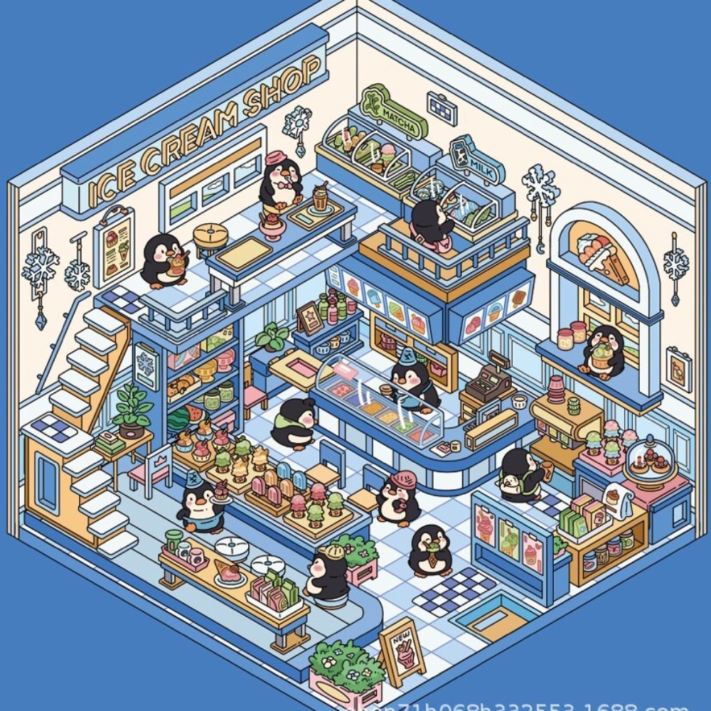 Kawaii 3d paisagismo adesivos dos desenhos animados cena em miniatura empilhamento visual adesivos tridimensionais presente de natal para crianças