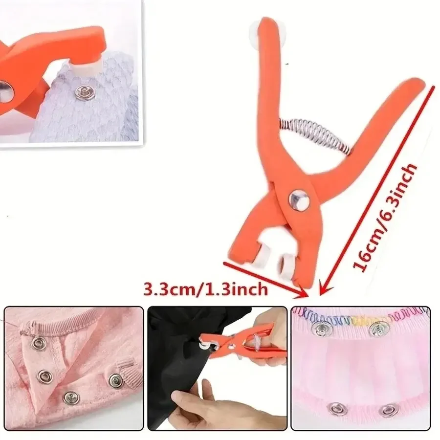 50 set di pinze per fibbia a cinque ganasce set di strumenti fai da te cucito bottoni automatici in metallo solido cavo accessori per l'installazione dei vestiti