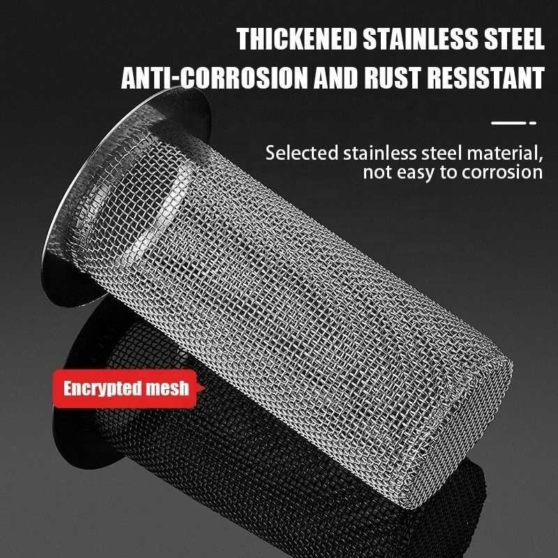 ตาข่ายอ่างล้างจานกรองสแตนเลสท่อระบายน้ําชั้น Strainers ห้องครัวห้องน้ําอ่างอาบน้ํา Anti-clog Hair Catcher LeakProof สุทธิกรอง