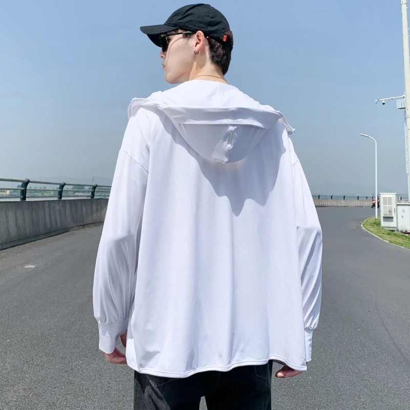 Roupa de Proteção Solar Leve de Verão para Homens em Seda Gelada, Jaqueta Respirável para Pesca, Csa Especial para Exterio...