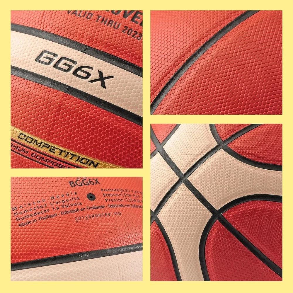 ลูกบอลมาตรฐานบาสเก็ตบอล GG6X หลอมเหลวลูกบอลฝึกซ้อมได้รับการรับรองอย่างเป็นทางการการแข่งขันการแข่งขันการแข่งขันชายและหญิงขนาด6