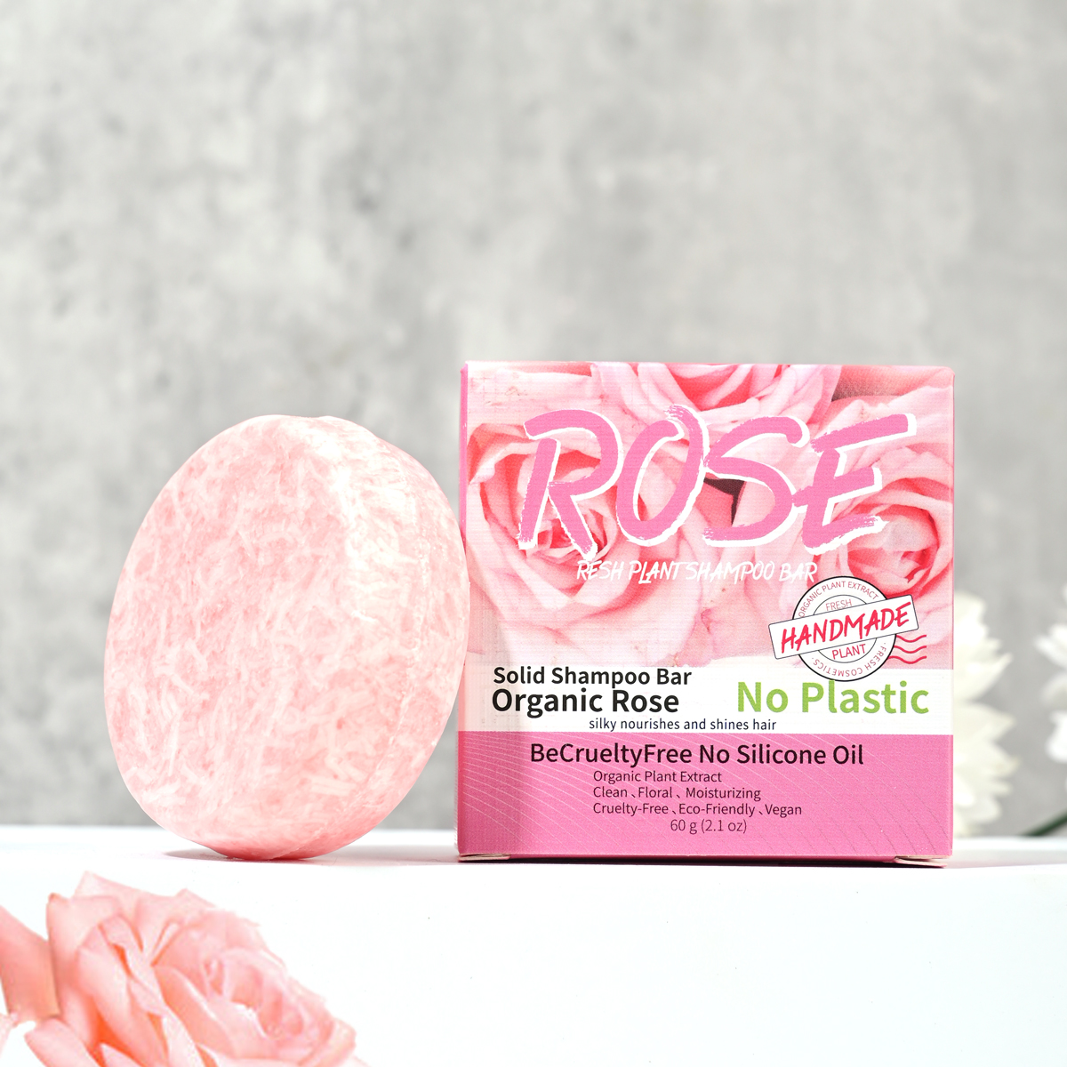 Rosa Rosenshampoo-Seife, ätherisches Öl, handgemachte Seife, nährend, ölkontrollierend, Fleckenentfernung, Blumenduft überlaufend