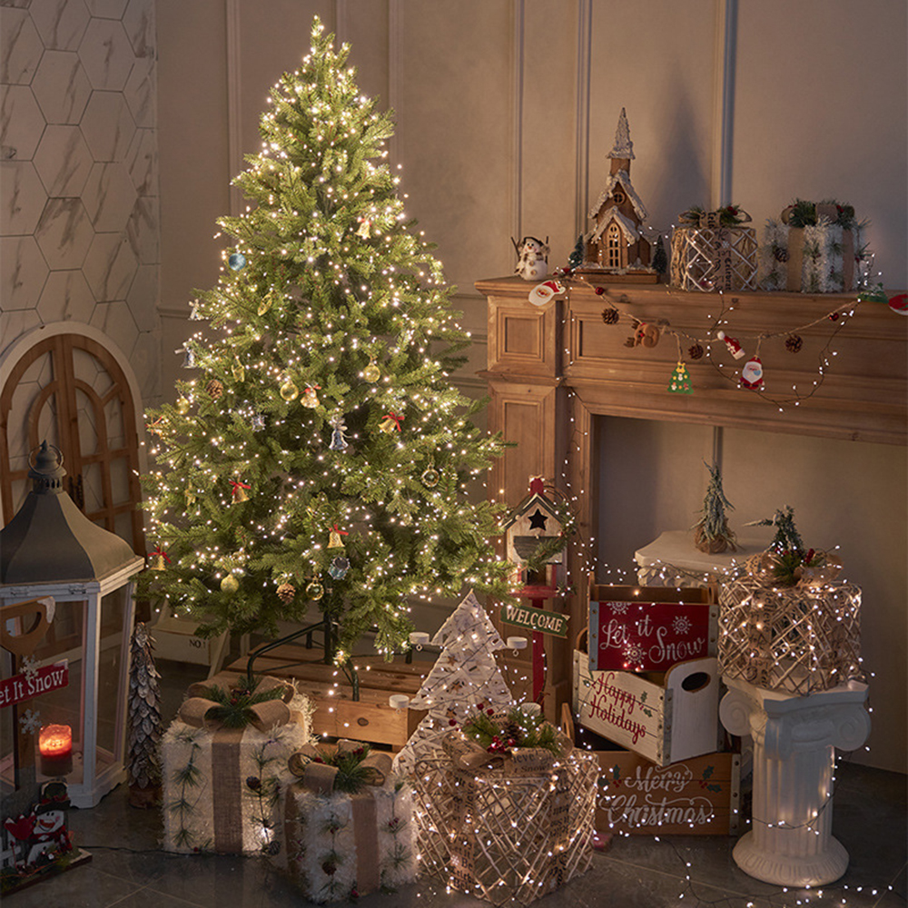 LED String Fairy Cluster Lichter Grüner Draht Weihnachtsbaum Lichter Outdoor Girlande Neujahr Straße Home Party Hochzeit Dekor Lampen