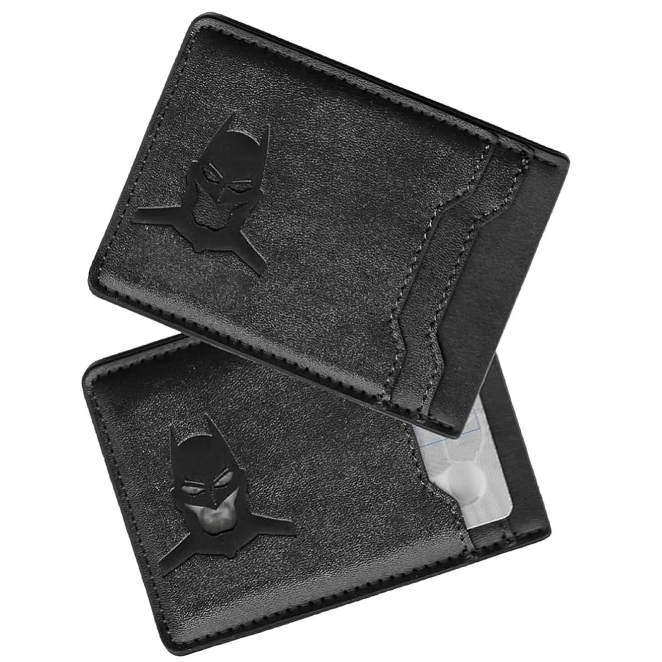 Bat ID Wallet Slim Leather Card Holder Case Wallet With Super Hero Mask Gift For Dad Son Boyfriend Husband Anniversary Birthday