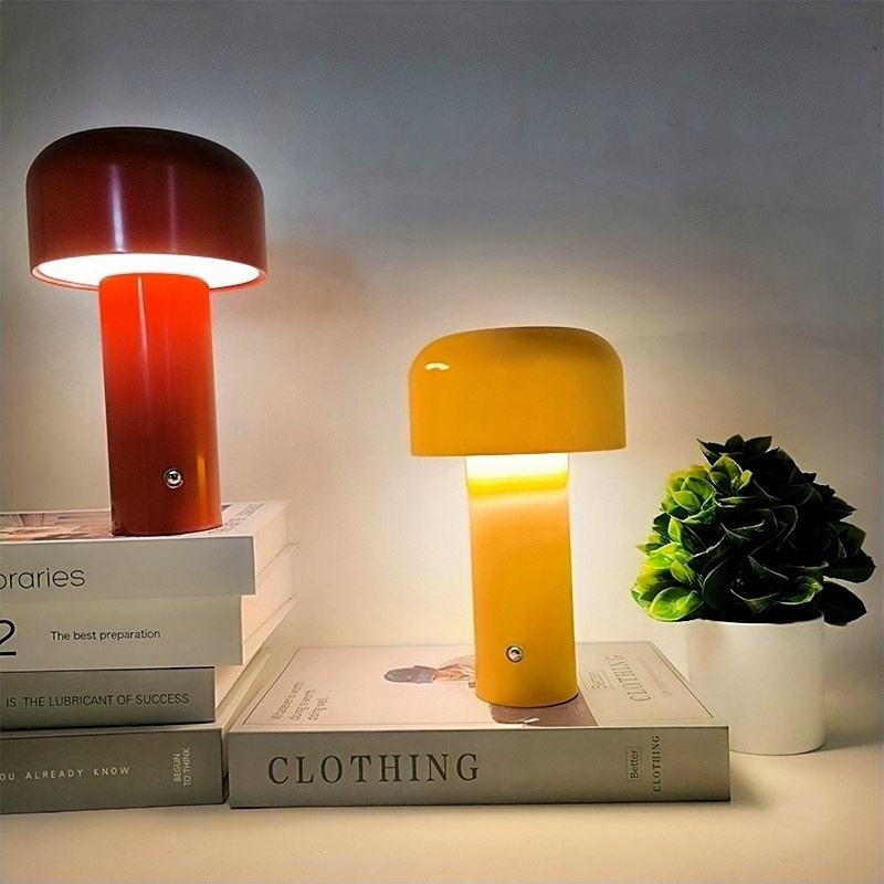 Touch dimming mushroom table lamp, simple night light, wireless charging bedside lamp, suitable for coffee shops, bars, and room